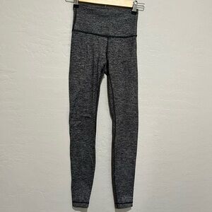Lululemon Wunder Under High Rise Legging in Knit Black Heathered Black, Sz 2